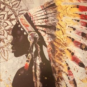 Beautiful Printed Canvas of a Black Skin Native inspired Art 19 1/2 x 15 x1/2